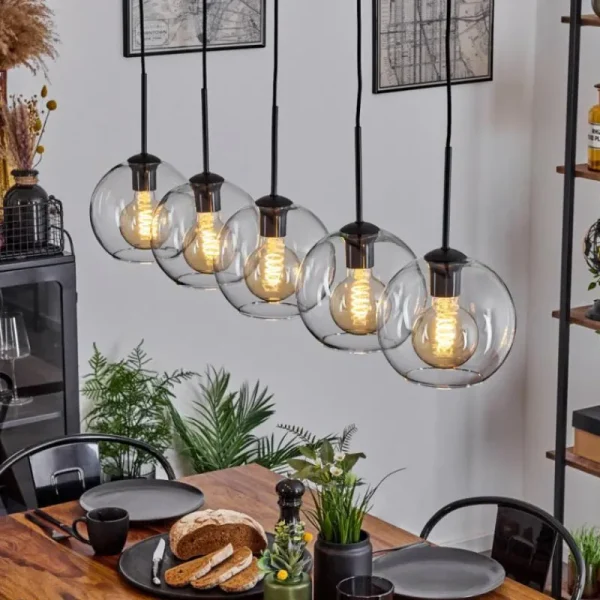 hofstein Plafonnier Verre 20 cm Koyoto Clair, 5 lumières* Lampes En Verre