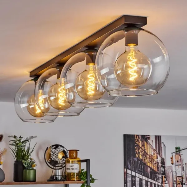 hofstein Plafonnier Verre 25 cm Koyoto Clair, 4 lumières* Lampes En Verre
