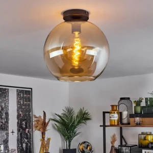 hofstein Plafonnier Verre 30 cm Koyoto Ambre, 1 lumière* Lampes En Verre