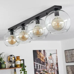 hofstein Plafonnier Verre 25 cm Koyoto Clair, 4 lumières* Lampes En Verre