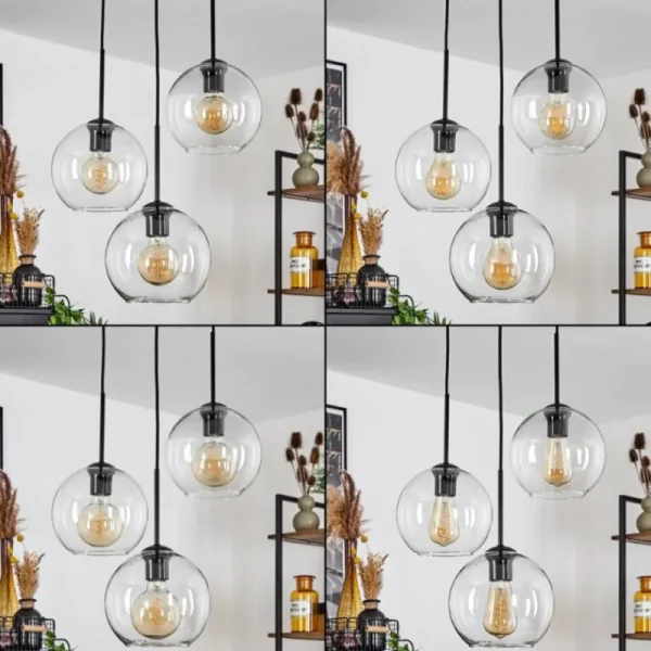 hofstein Plafonnier Verre 20 cm Koyoto Clair, 3 lumières* Lampes En Verre