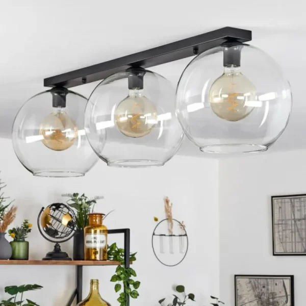 hofstein Plafonnier Verre 30 cm Koyoto Clair, 3 lumières* Lampes En Verre