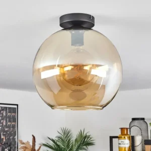 hofstein Plafonnier Verre 30 cm Koyoto Ambre, 1 lumière* Lampes En Verre