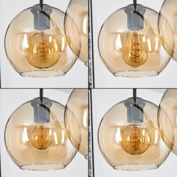 hofstein Plafonnier Verre 20 cm Koyoto Ambre, 3 lumières* Lampes En Verre