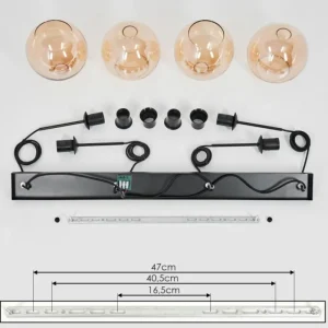 hofstein Plafonnier Verre 20 cm Koyoto Ambre, 4 lumières* Lampes En Verre