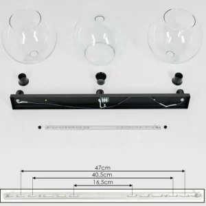 hofstein Plafonnier Verre 30 cm Koyoto Clair, 3 lumières* Lampes En Verre