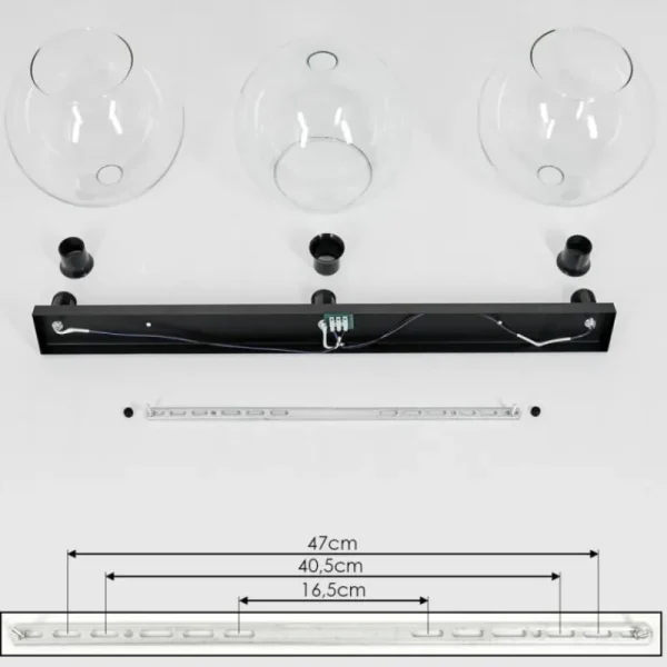 hofstein Plafonnier Verre 30 cm Koyoto Clair, 3 lumières* Lampes En Verre