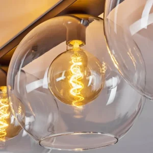 hofstein Plafonnier Verre 30 cm Koyoto Clair, 3 lumières* Lampes En Verre