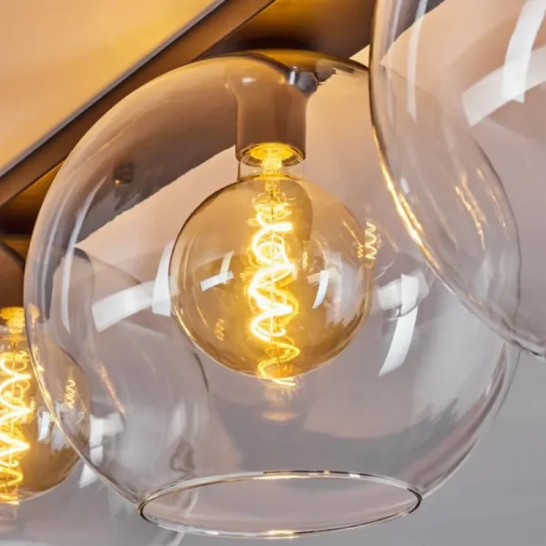 hofstein Plafonnier Verre 30 cm Koyoto Clair, 3 lumières* Lampes En Verre