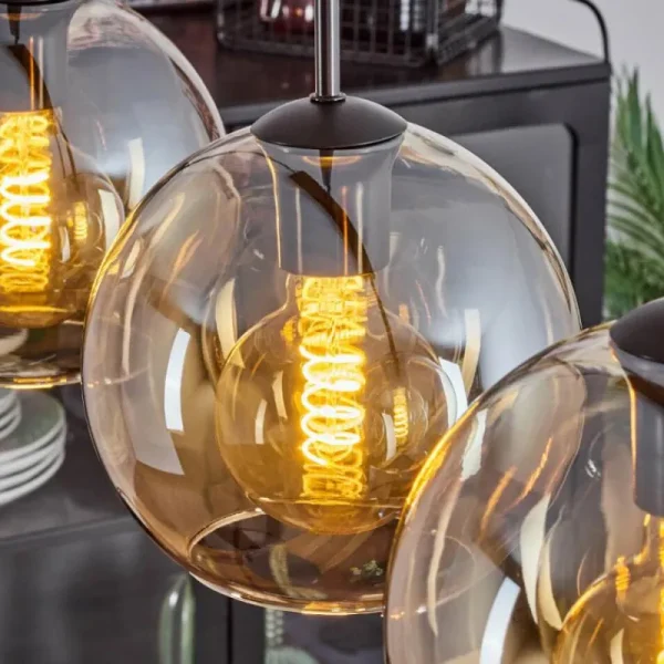 hofstein Plafonnier Verre 20 cm Koyoto Ambre, 3 lumières* Lampes En Verre