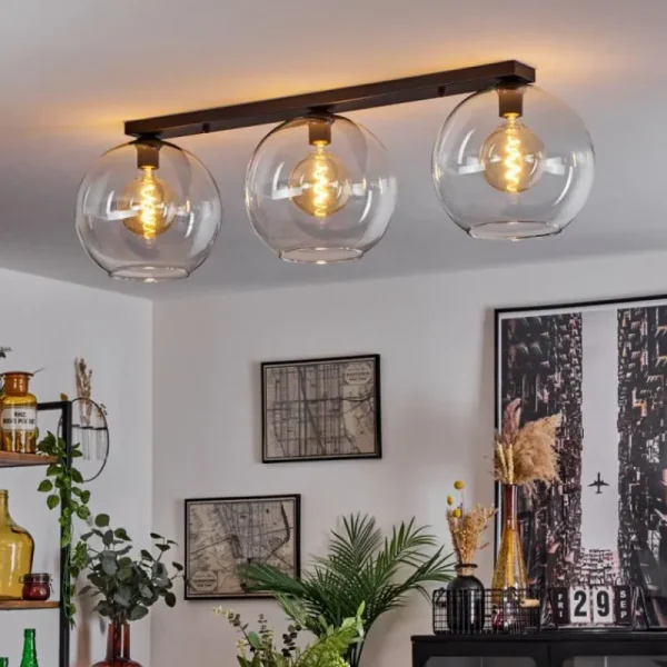 hofstein Plafonnier Verre 30 cm Koyoto Clair, 3 lumières* Lampes En Verre