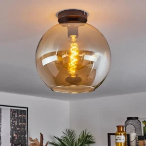 hofstein Plafonnier Verre 30 cm Koyoto Ambre, 1 lumière* Lampes En Verre