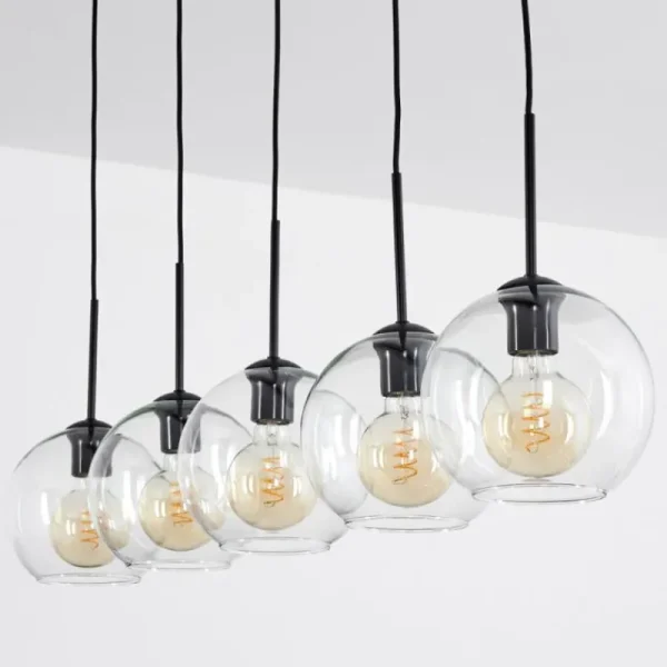 hofstein Plafonnier Verre 20 cm Koyoto Clair, 5 lumières* Lampes En Verre