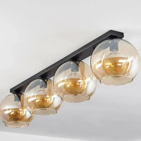hofstein Plafonnier Verre 25 cm Koyoto Ambre, 4 lumières* Lampes En Verre