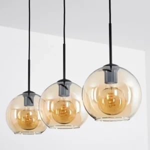 hofstein Plafonnier Verre 20 cm Koyoto Ambre, 3 lumières* Lampes En Verre