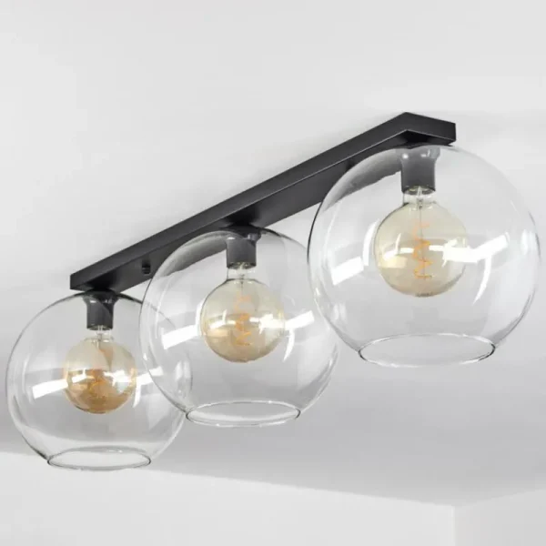 hofstein Plafonnier Verre 30 cm Koyoto Clair, 3 lumières* Lampes En Verre