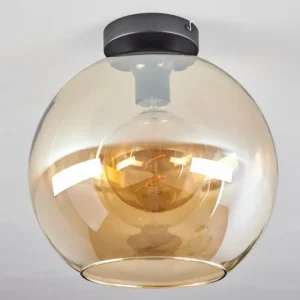 hofstein Plafonnier Verre 30 cm Koyoto Ambre, 1 lumière* Lampes En Verre