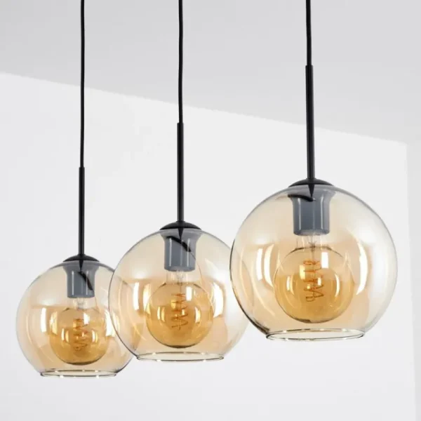hofstein Plafonnier Verre 20 cm Koyoto Ambre, 3 lumières* Lampes En Verre
