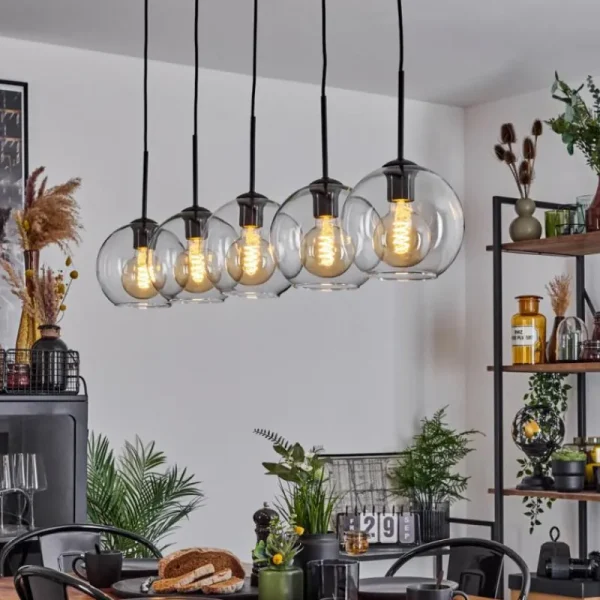 hofstein Plafonnier Verre 20 cm Koyoto Clair, 5 lumières* Lampes En Verre