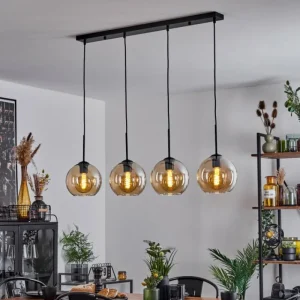 hofstein Plafonnier Verre 20 cm Koyoto Ambre, 4 lumières* Lampes En Verre