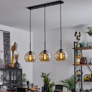 hofstein Plafonnier Verre 20 cm Koyoto Ambre, 3 lumières* Lampes En Verre
