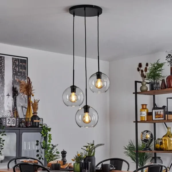 hofstein Plafonnier Verre 20 cm Koyoto Clair, 3 lumières* Lampes En Verre