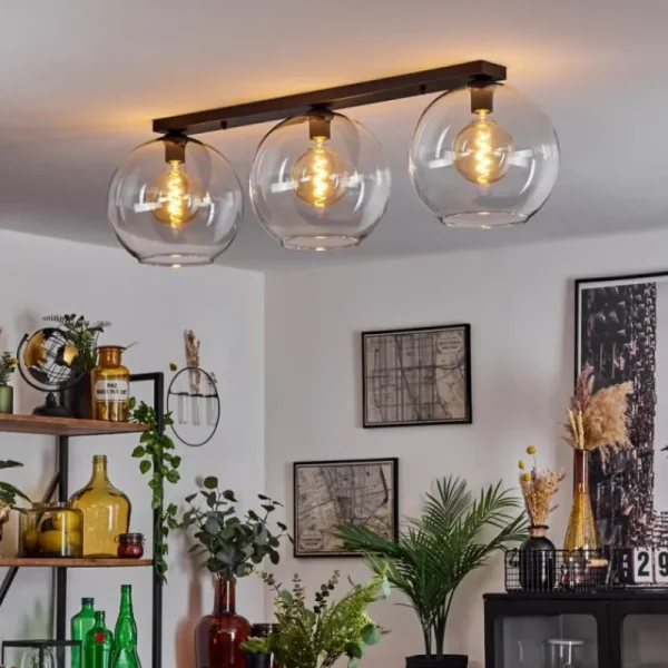 hofstein Plafonnier Verre 30 cm Koyoto Clair, 3 lumières* Lampes En Verre