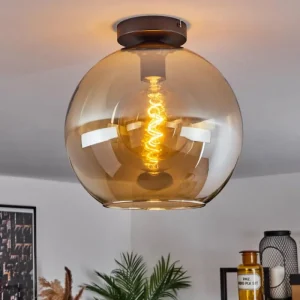 hofstein Plafonnier Verre 30 cm Koyoto Ambre, 1 lumière* Lampes En Verre