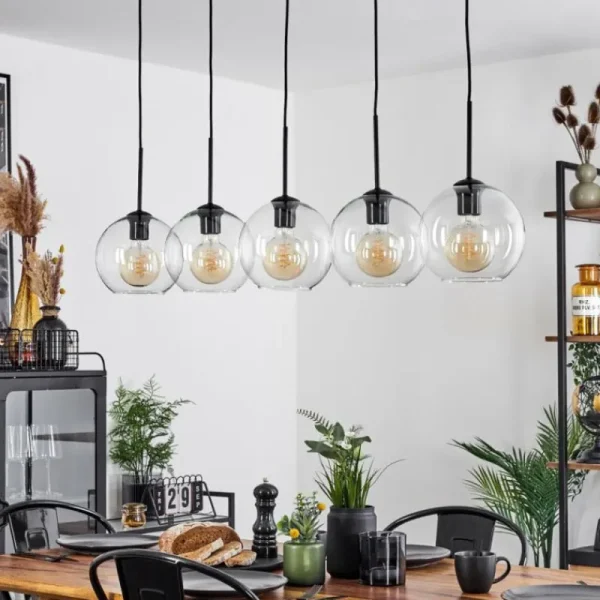 hofstein Plafonnier Verre 20 cm Koyoto Clair, 5 lumières* Lampes En Verre