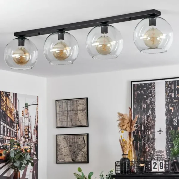 hofstein Plafonnier Verre 25 cm Koyoto Clair, 4 lumières* Lampes En Verre