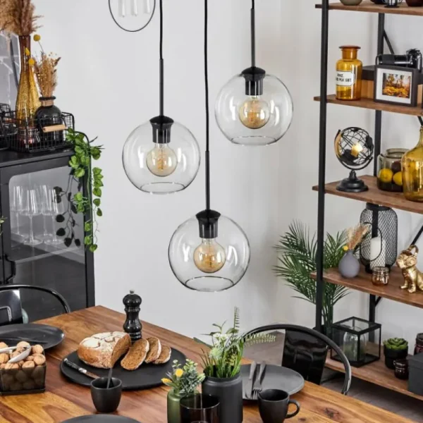 hofstein Plafonnier Verre 20 cm Koyoto Clair, 3 lumières* Lampes En Verre