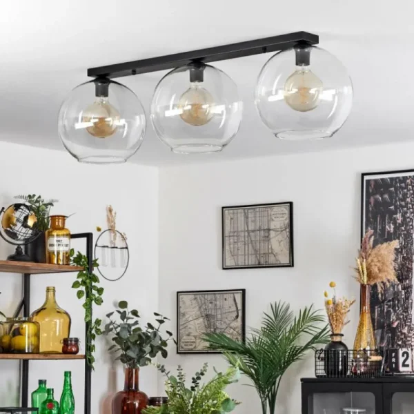 hofstein Plafonnier Verre 30 cm Koyoto Clair, 3 lumières* Lampes En Verre