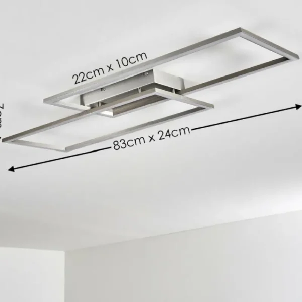 hofstein Plafonnier Veyrier LED Acier brossé, 2 lumières* Lampes Modernes
