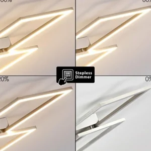 hofstein Plafonnier Veyrier LED Acier brossé, 2 lumières* Lampes Modernes
