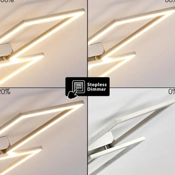 hofstein Plafonnier Veyrier LED Acier brossé, 2 lumières* Lampes Modernes
