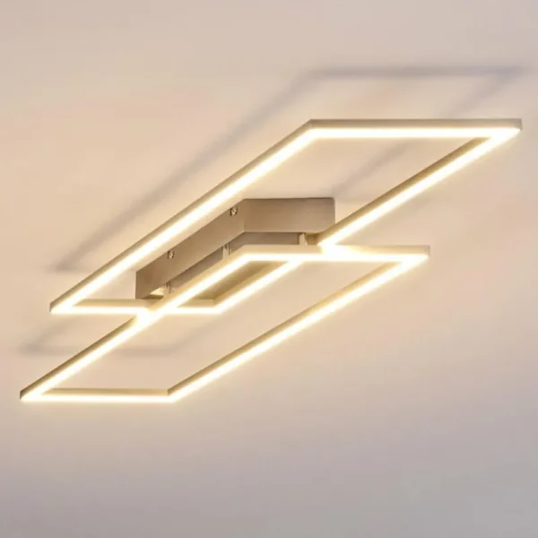 hofstein Plafonnier Veyrier LED Acier brossé, 2 lumières* Lampes Modernes