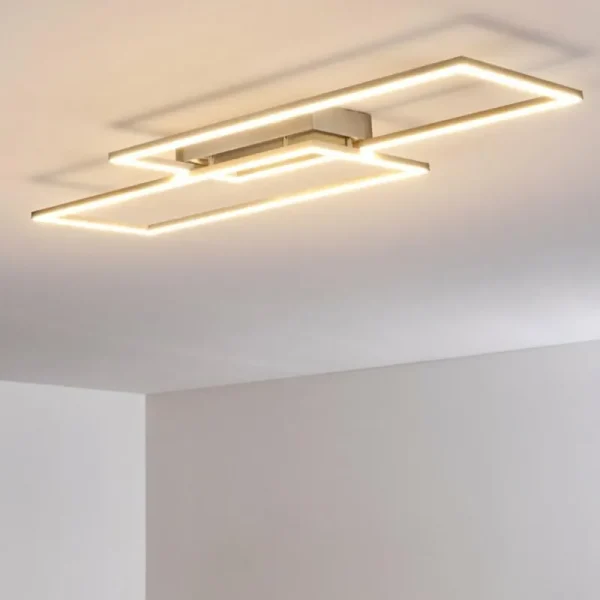 hofstein Plafonnier Veyrier LED Acier brossé, 2 lumières* Lampes Modernes