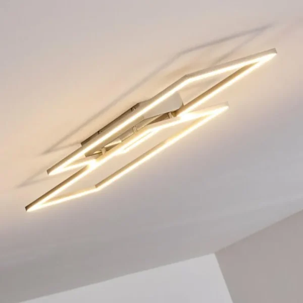 hofstein Plafonnier Veyrier LED Acier brossé, 2 lumières* Lampes Modernes