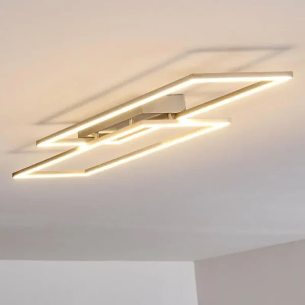 hofstein Plafonnier Veyrier LED Acier brossé, 2 lumières* Lampes Modernes