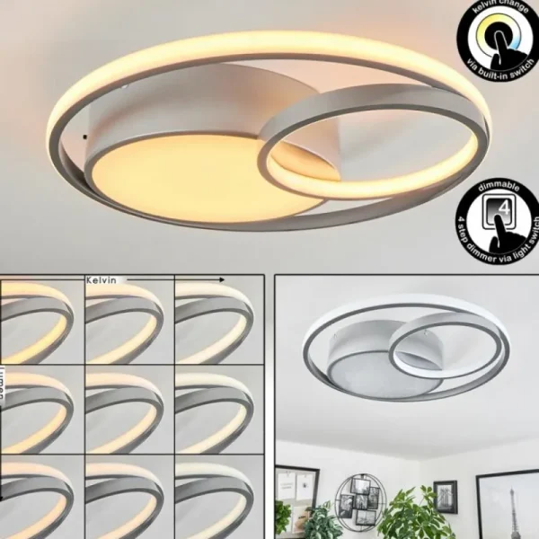 hofstein Plafonnier Vignier LED Titane, 1 lumière* Lampes Modernes