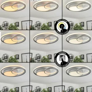 hofstein Plafonnier Vignier LED Titane, 1 lumière* Lampes Modernes