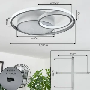 hofstein Plafonnier Vignier LED Titane, 1 lumière* Lampes Modernes