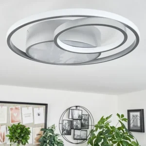 hofstein Plafonnier Vignier LED Titane, 1 lumière* Lampes Modernes