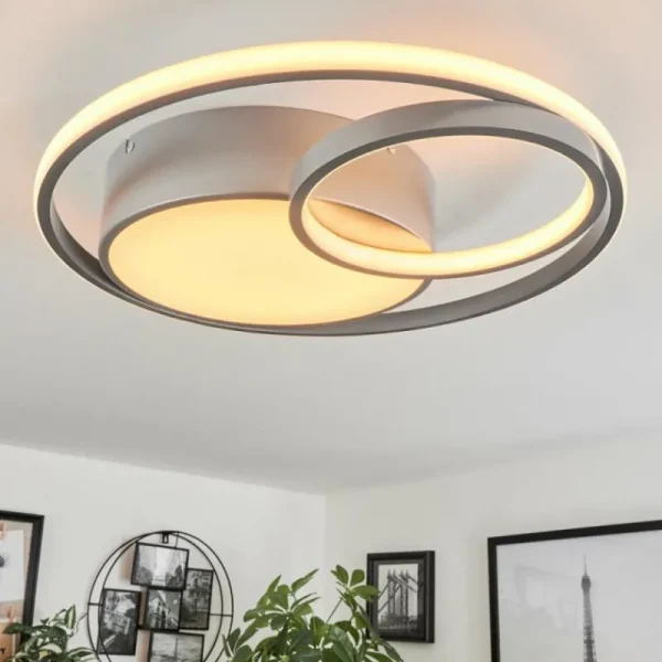 hofstein Plafonnier Vignier LED Titane, 1 lumière* Lampes Modernes