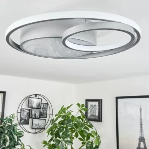 hofstein Plafonnier Vignier LED Titane, 1 lumière* Lampes Modernes