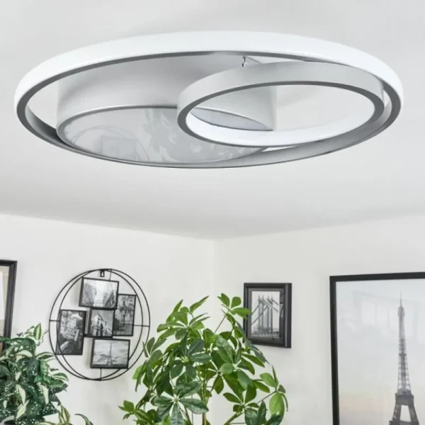hofstein Plafonnier Vignier LED Titane, 1 lumière* Lampes Modernes