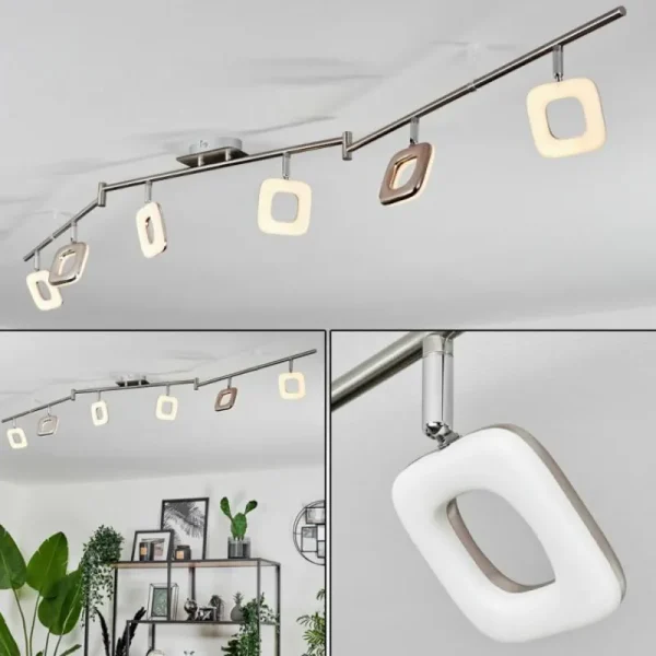 hofstein Plafonnier Villenauxe LED Nickel mat, 6 lumières* Lampes Modernes