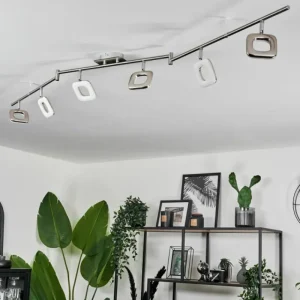 hofstein Plafonnier Villenauxe LED Nickel mat, 6 lumières* Lampes Modernes