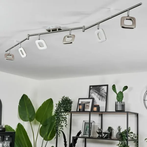 hofstein Plafonnier Villenauxe LED Nickel mat, 6 lumières* Lampes Modernes