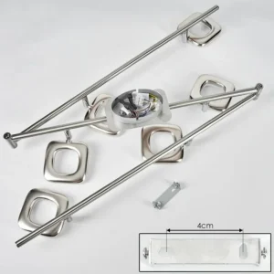 hofstein Plafonnier Villenauxe LED Nickel mat, 6 lumières* Lampes Modernes